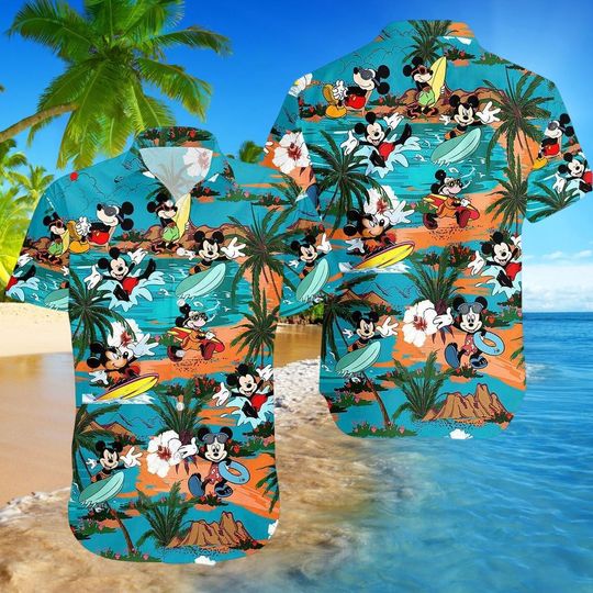 Discover Mickeyy mouse Surfing Hawaiian Shirt, Disneyyy Tropical Vacation Shirt