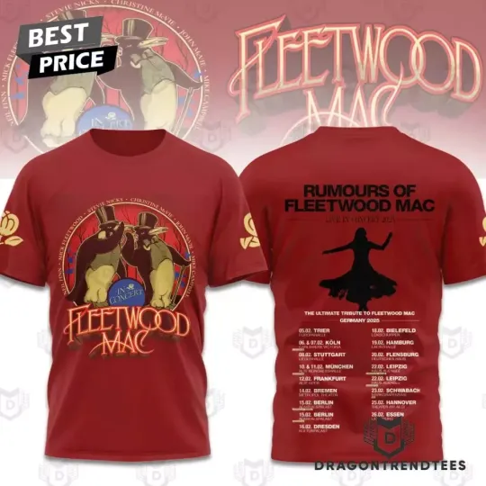 Discover Fleetwood Mac Live In Concert 2025 3D T Shirt