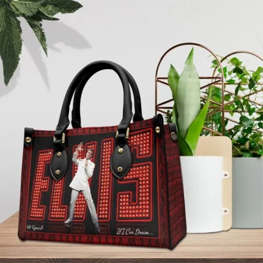 Discover Elvis Presley Leather HandBag, Music Leather Handbag, gift for Fans