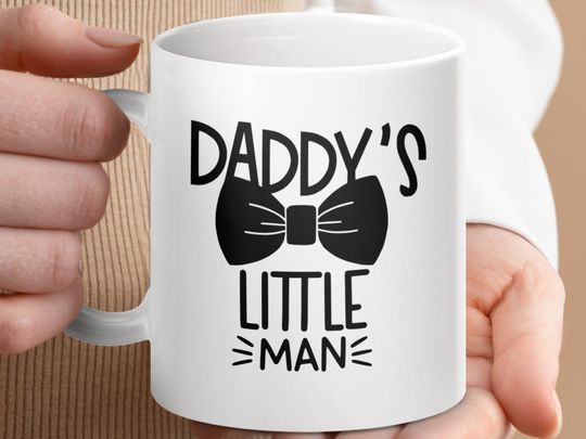 Discover Daddy's Little Man Mugs, Funny Gift for Dad, New Dad Gift Idea