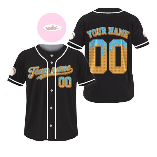 Discover Personalized Ice Cream Drip Baseball Jersey for Kids and Adults, Custom Team Uniform