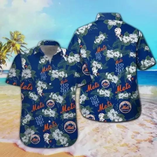 Discover NY Mets Hawaiian Button Down Shirt, New York Baseball Team Mets