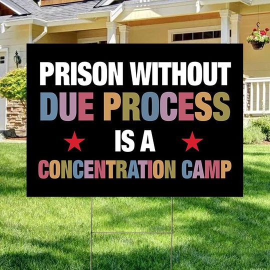 Discover Prison Without Due Process Sign, Anti-Authoritarian Sign, Save Democracy Sign