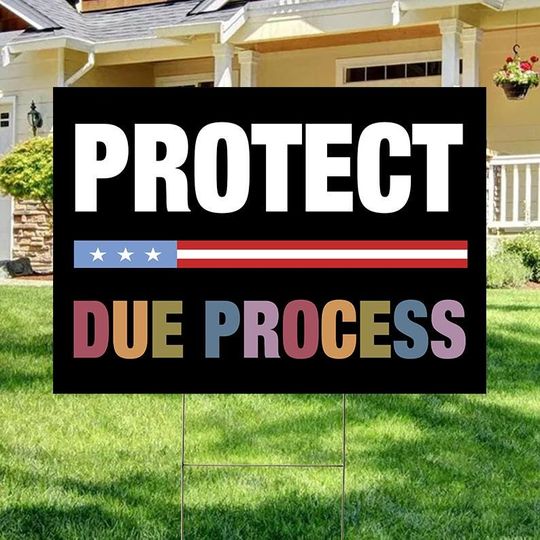 Discover Protect Due Process Yard Sign,Anti-Authoritarian Sign, Save Democracy Sign