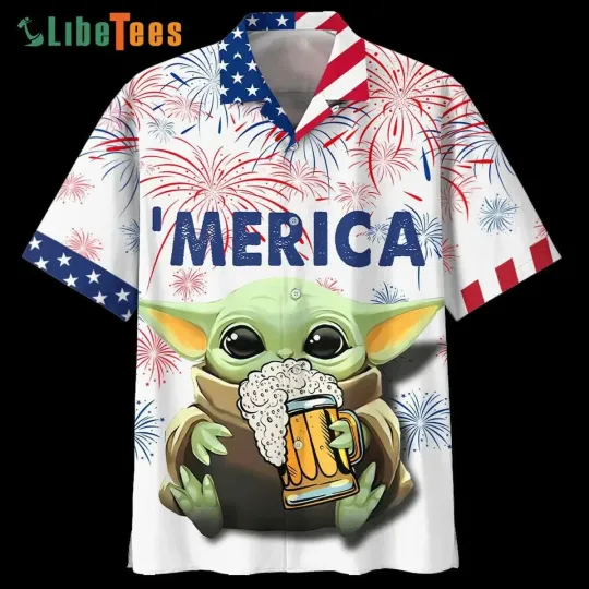Discover Disneyyy Babyy Yodaa With Beer Starr Warss Hawaiian Shirt