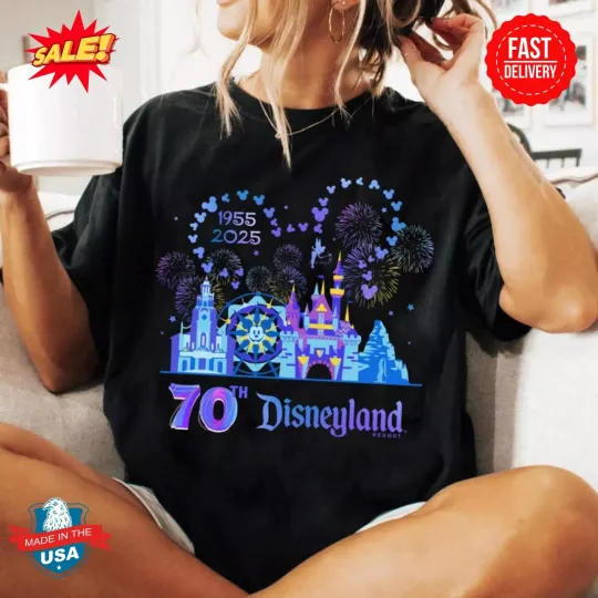 Discover 70Th Anniversary Disneyyland Resort 1955 Happiest Place On Earth Shirt