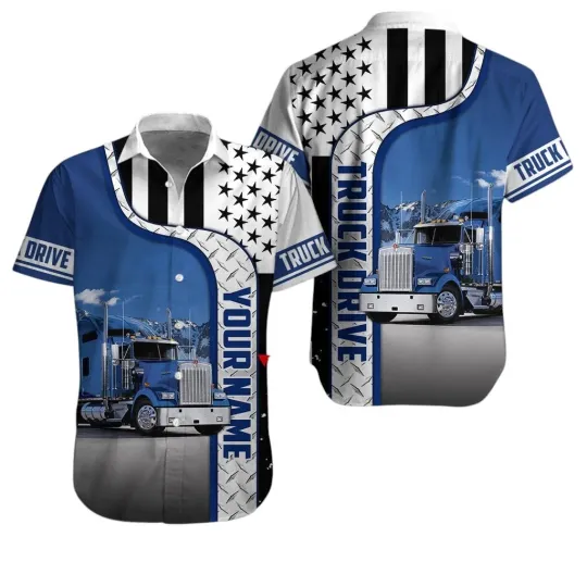 Discover Trucker Uniform Custom Name Aloha Hawaiian Shirts