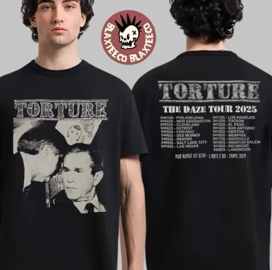 Discover Torture The Daze Tour 2025 T-Shirt Two Sided Band Merch Tee
