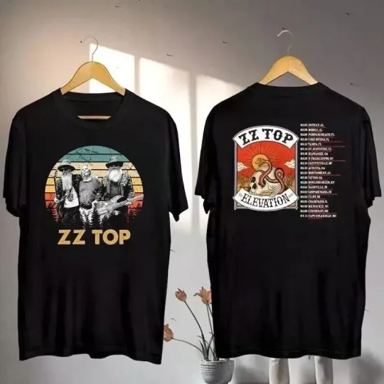 Discover Zz Top Vintage 2025 Shirt, The Elevation Tour 2025 T-Shirt