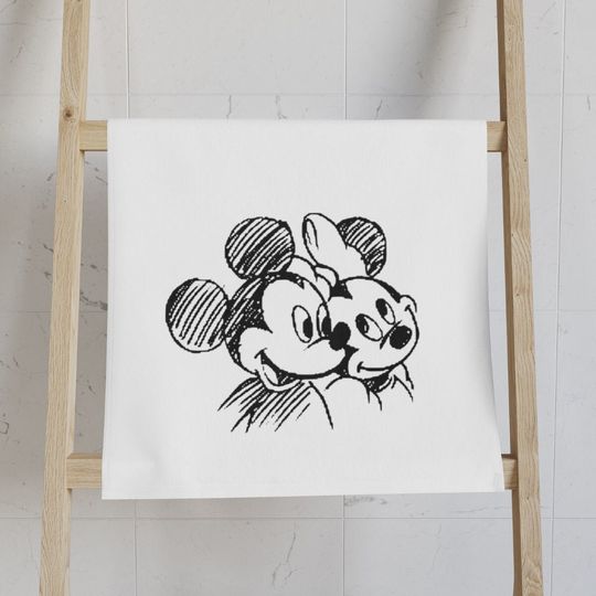 Discover Minniee Mickeyy Sketch Hand Towel, Disneyyy Inspired Home Decor