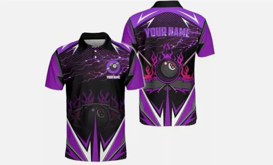 Discover Custom Billiard Polo Shirt Personalized Team Name 8 Ball Shirt Billiards Apparel