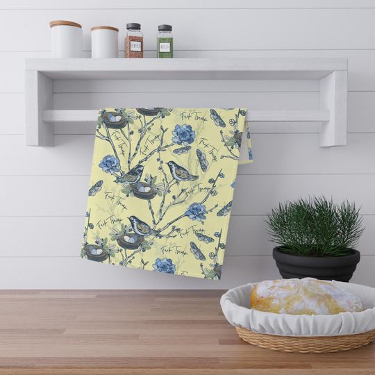Discover Funny Subtle F Trump Chinoiserie French Towels, Anti Trump Towel