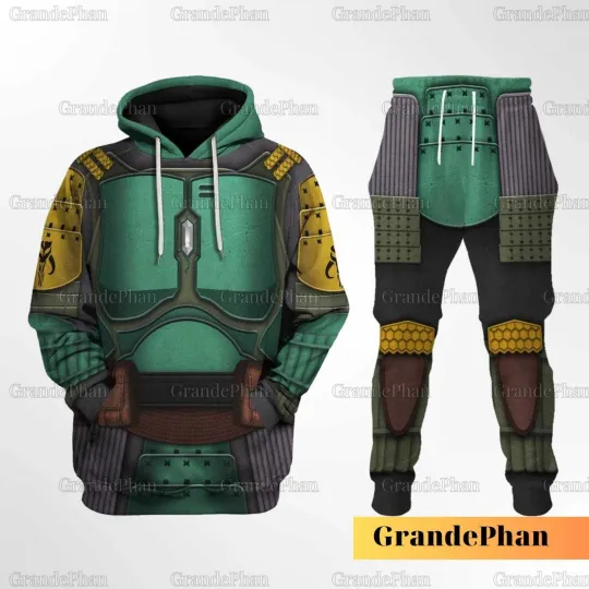 Discover Starr Warss Halloween Boba Fet Costume Cosplay 3D Hoodie, Starr Warss Sweat Pants