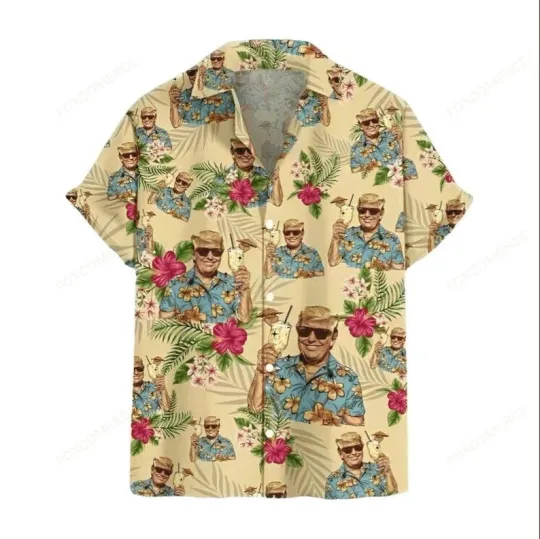 Discover Funny Trump 2025 Themed Hawaiian Shirt, Unisex Political Humor Shirt
