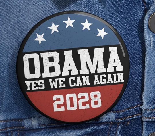 Discover Let's Fix This Obama 2028 Pin Button, Retro Political Pin Button