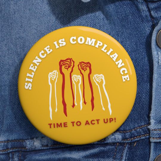 Discover Silence is Compliance Pin Button, Anti Trump Pin Button, Pins for Resistance