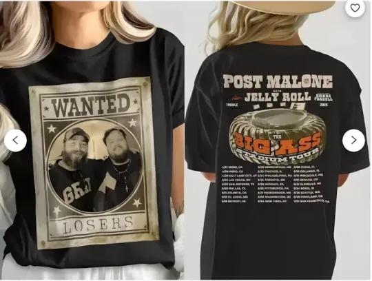 Discover Post Malone  Post Malone Tour  Big Ass Stadium Tour  Posty 2025 Tour T shirt