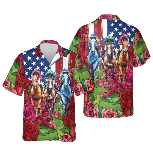 Discover Horse Racing Hawaiian Shirt Derby Day Aloha, Horse Racing Shirt 3D