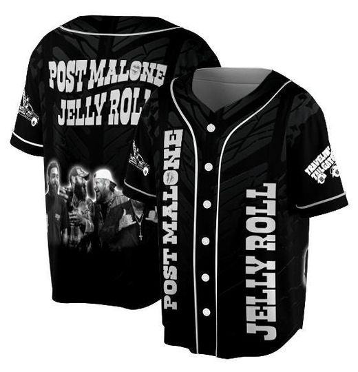 Discover Post Malone Jelly Roll Vintage Jersey, Concert Tour Music Western 2025