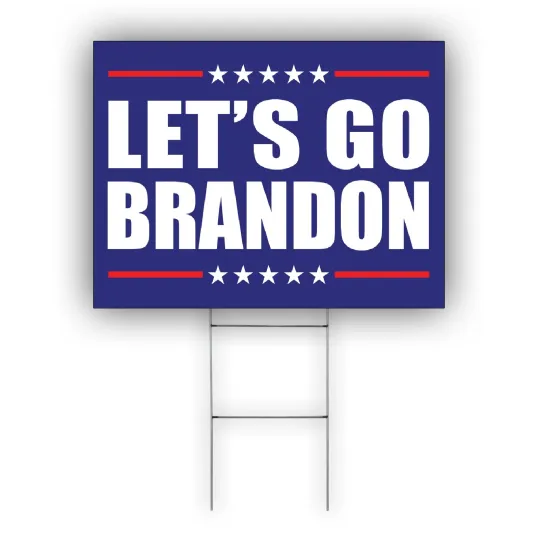 Discover Let's Go Brandon Advertising Patriotic FJB Political Funny Coroplast Yard Sign