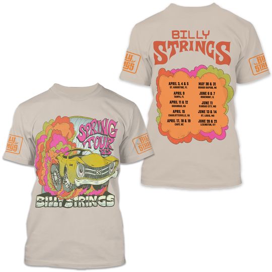 Discover Billy Strings Spring Tour 2025 3D T-Shirt
