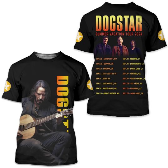 Discover Dogstar Keanu Reeves Summer Vacation Tour In 2024 3D T-Shirt