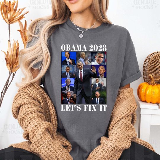 Discover Obama 2028 Let's Fix This Shirt, Political Shirt, Funny Vote Hope Change Shirt