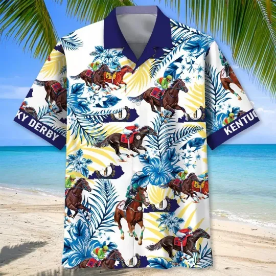 Discover Kentucky Derby Horse Racing Hawaiian Shirt For Mens Dad Memorial Gift