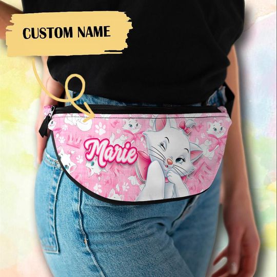Discover Personalize Disneyyy Marie Cat Bag, Custom Name Fanny Pack