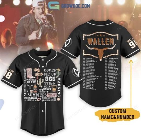 Discover Wallen Western Cover Me Up World Tour Personalized Baseball Jersey