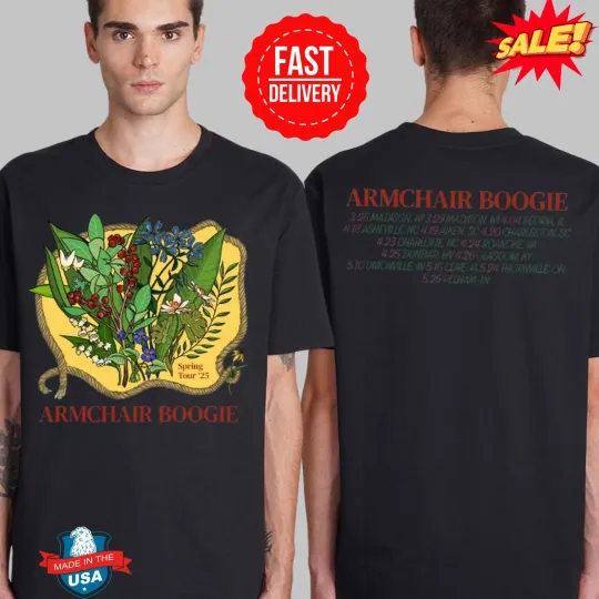 Discover Armchair Boogie Spring Tour 2025 Tour Dates Two Sides T-Shirt
