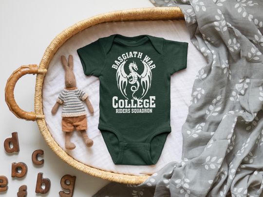 Discover Basgiath War College Fourth Wing Merch Nerdy Baby Onesie Baby Shower