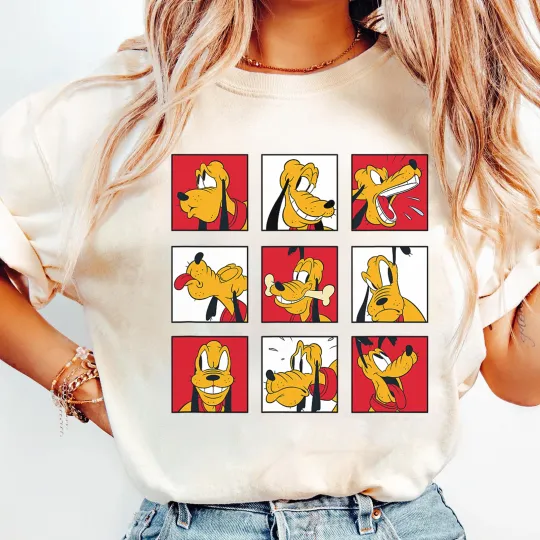 Discover Disneyyy plutoo Grid of Emotions T-Shirt