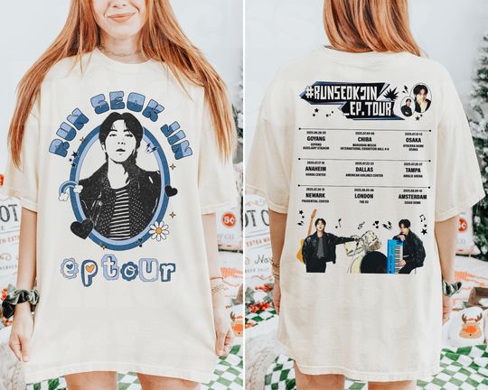 Discover Runseok jin EP tour 2025 2 sides Shirt, Bangtan Jin 2025 Comeback World Tour Shirt, Retro Y2K Jin EP Tour Shirt, Jin Echo Shirt