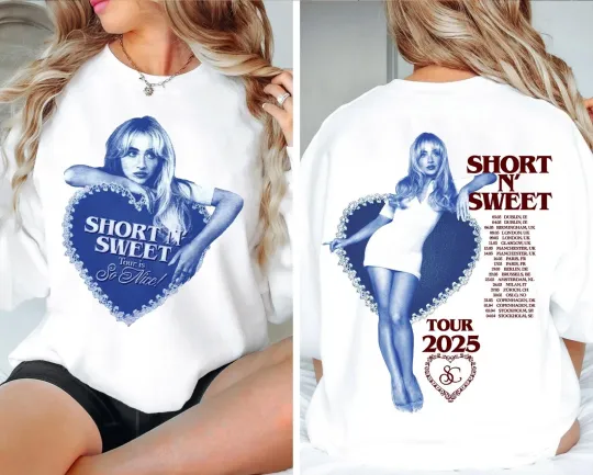 Discover Sabrina Carpenter Shirt, Sabrina Carpenter Short N Sweet Tour 2025 T-Shirt