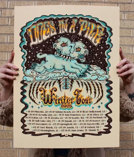 Discover Dogs in a Pile Winter Tour Date 2025 Poster | Limited Edition Poster