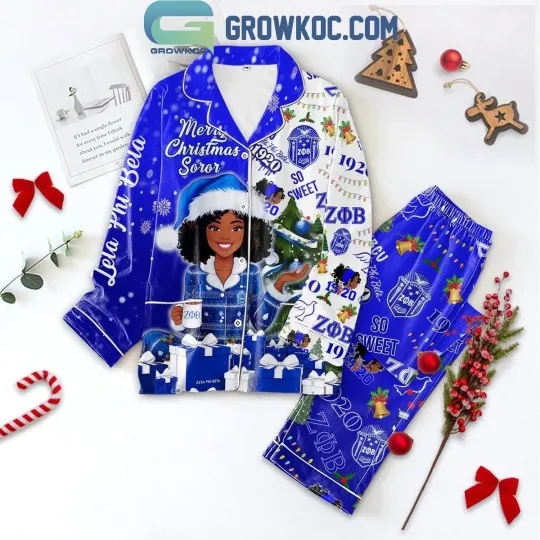 Discover Zeta Phi Beta Merry Christmas Soror Pajamas Set
