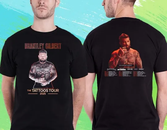 Discover Brantley Gilbert The Tattoos USA Tour 2025 Shirt