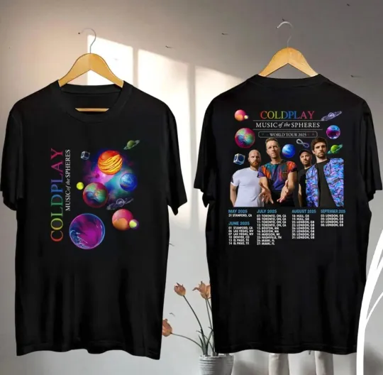 Discover Coldplay Music Of The Spheres Tour 2025 Shirt  Coldplay Band Concert Shirt