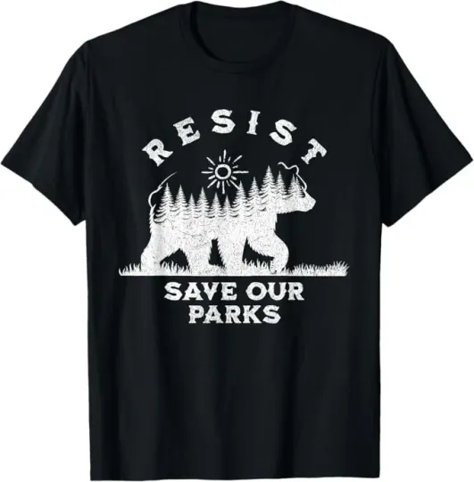 Discover Resist Save Our Parks Alt US National Parks Bear Nature T-Shirt