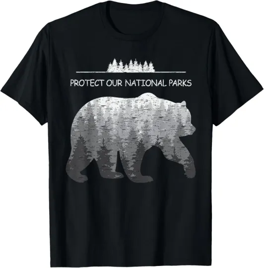 Discover Resist Save Our Parks Alt US National Parks Bear Nature T-Shirt