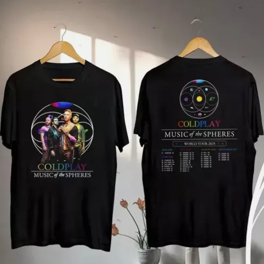 Discover 2025 Coldplay Music of the Spheres Tour T-Shirt, Coldplay Band 2025 Concert