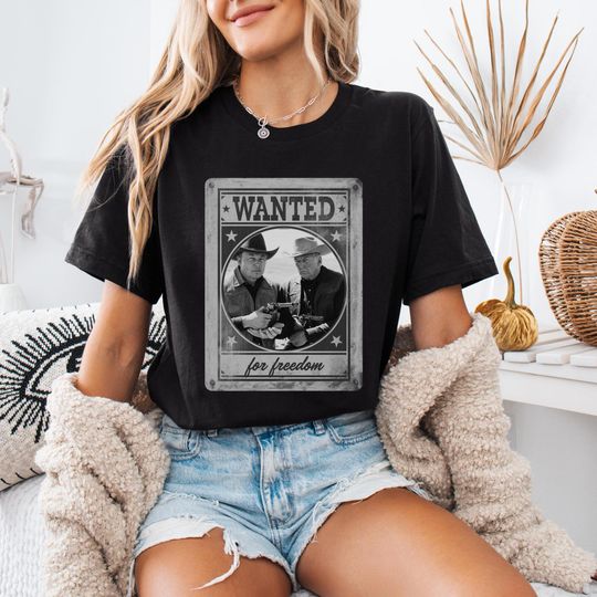 Discover Trump and Elon Musk Cowboy Shirt, Trump Elon Musk Shirt, Funny Political Tee, Trump Western Shirt,  Western Donald Trump Tee