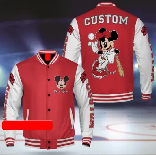 Discover Personalize Mouse Baseball Jacket, Adult Baseball Jacket, Baseball Team Disneyyy