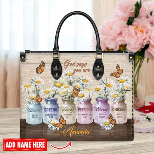 Discover Personalized God Says You Are Leather Bags, Gifts for her, Christian Gift