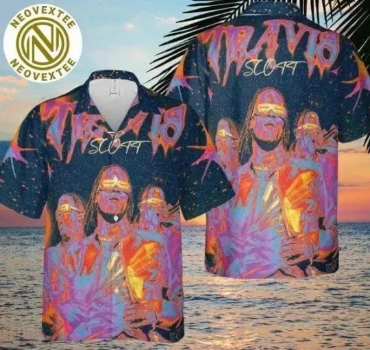 Discover Travis On Galaxy Painting Style Art 2025 Summer Hawaiian Shirt