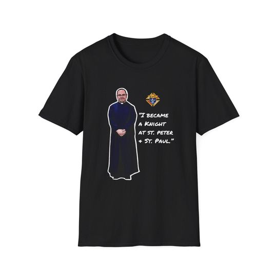 Discover Knight T-Shirt - "I Became A Knight at St. Peter + St. Paul" - Unisex Softstyle Tee |  Sacred Image Icons
