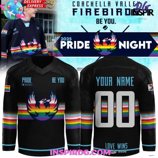 Discover Personalized Coachellla Valley Firebirds Pride Night 2025 Hockey Shirt
