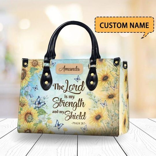 Discover Personalized Name Sunflower Faith Synthetic Leather Bag