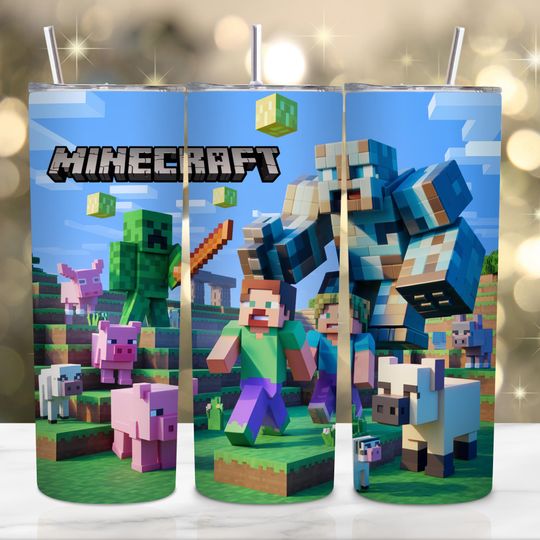 Discover Minecraft Game Characters 20 oz Tumbler with Lid and Straw